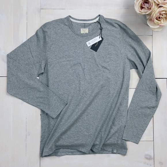 Rag & Bone Classic Long Sleeve Tee Heather Grey - Picture 11 of 16